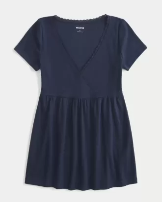 Easy Short-Sleeve Lace Trim Babydoll Top Easy Short-Sleeve Lace Trim Babydoll Top