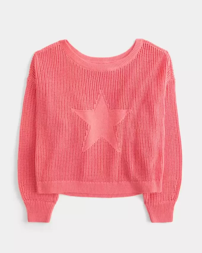 Easy Stitchy Graphic Slouchy Crew Sweater