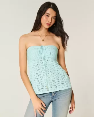 Easy Strapless Crochet-Style Babydoll Top Easy Strapless Crochet-Style Babydoll Top