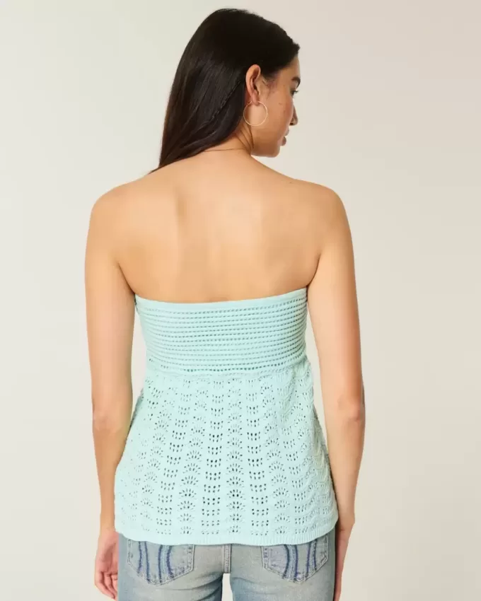 Easy Strapless Crochet-Style Babydoll Top