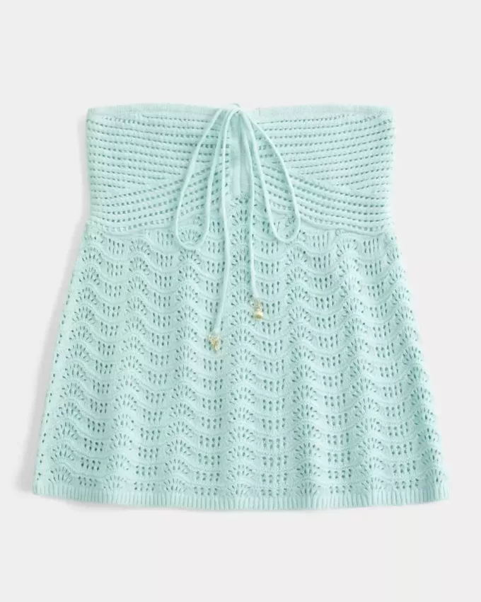 Easy Strapless Crochet-Style Babydoll Top