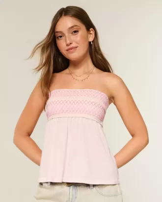 Easy Strapless Smocked Babydoll Top