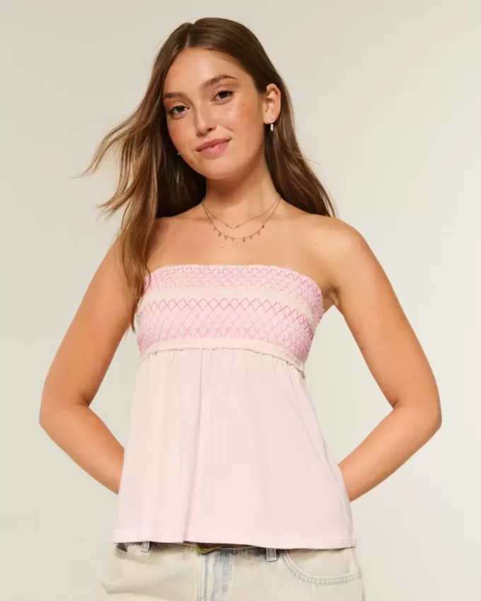 Easy Strapless Smocked Babydoll Top