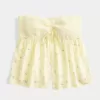 Easy Strapless Smocked Bust Babydoll Top