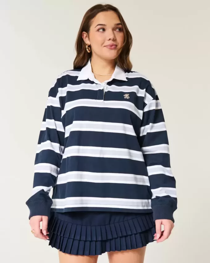 Easy Teddy Bear Graphic Rugby Polo