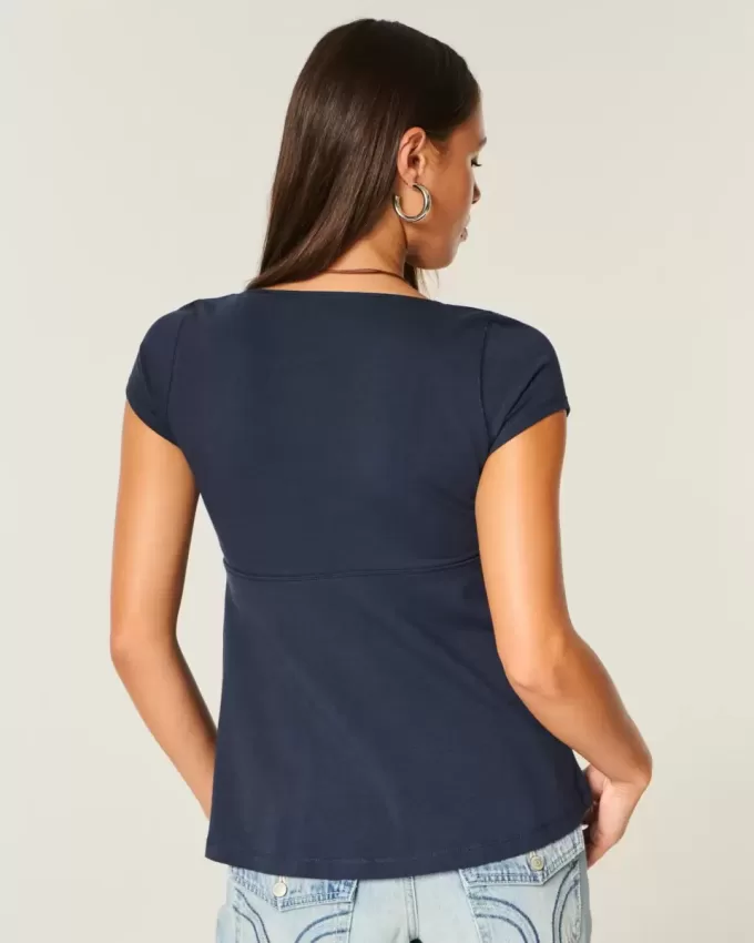 Easy Tie Bust Babydoll Top Easy Tie Bust Babydoll Top