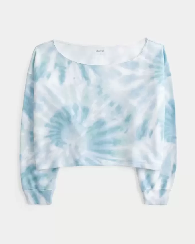Easy Tie-Dye Double Off-the-Shoulder Sweatshirt