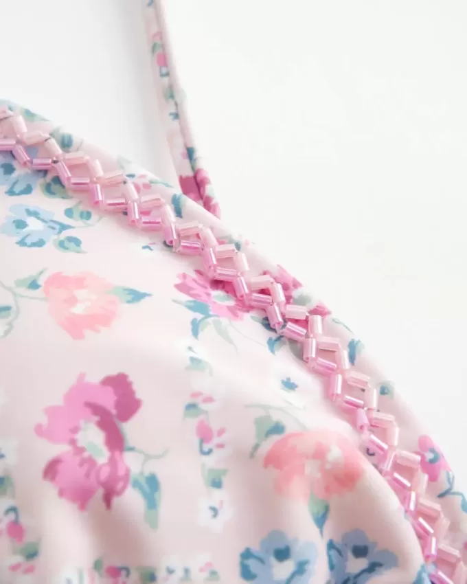 Embellished Triangle Bikini Top