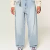 Embroidered Light Wash Skater Baggy Jeans Embroidered Light Wash Skater Baggy Jeans