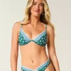 Embroidered Stitch Plunge Underwire Bikini Top