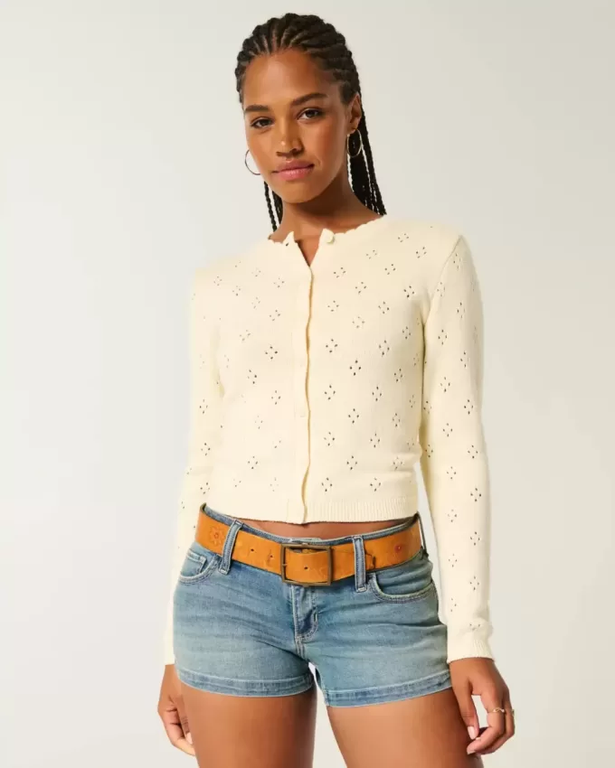 Eyelet Crew Cardigan Eyelet Crew Cardigan