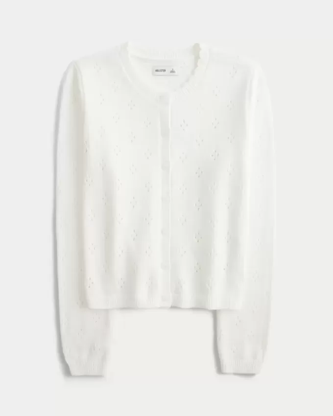 Eyelet Crew Cardigan Eyelet Crew Cardigan