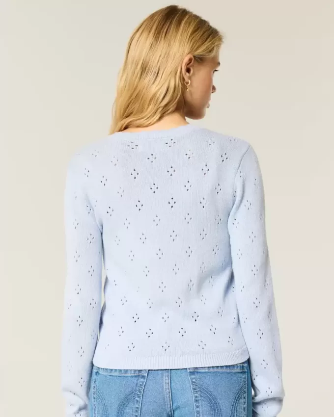 Eyelet Crew Cardigan Eyelet Crew Cardigan