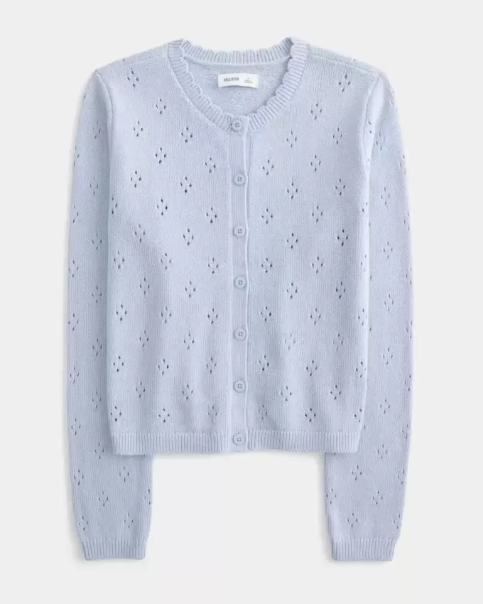 Eyelet Crew Cardigan Eyelet Crew Cardigan