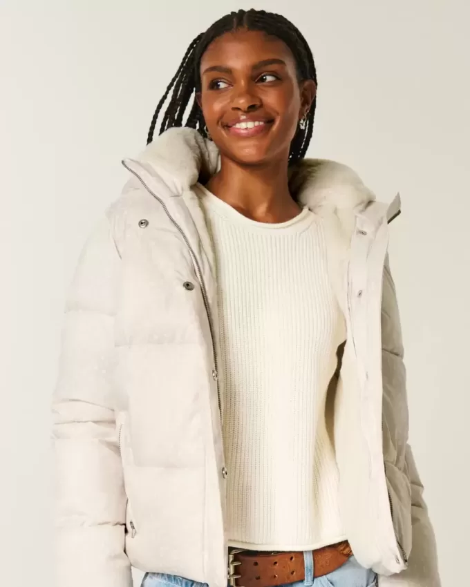 Faux Fur-Lined Puffer Jacket Faux Fur-Lined Puffer Jacket