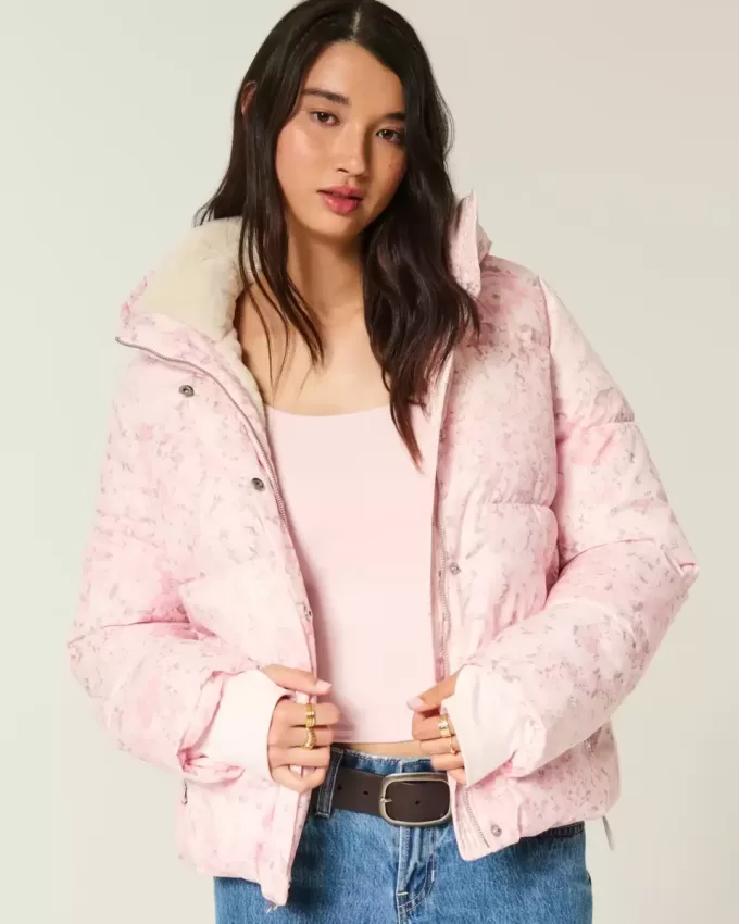 Faux Fur-Lined Puffer Jacket Faux Fur-Lined Puffer Jacket