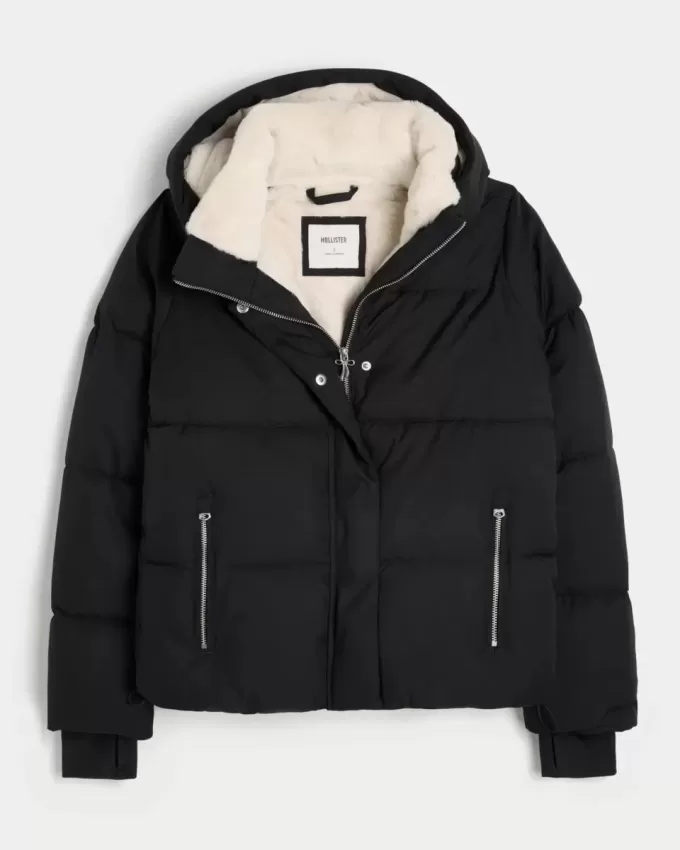 Faux Fur-Lined Puffer Jacket Faux Fur-Lined Puffer Jacket