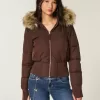 Faux Fur Trim Puffer Bomber Jacket Faux Fur Trim Puffer Bomber Jacket
