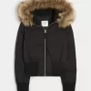 Faux Fur Trim Puffer Bomber Jacket Faux Fur Trim Puffer Bomber Jacket
