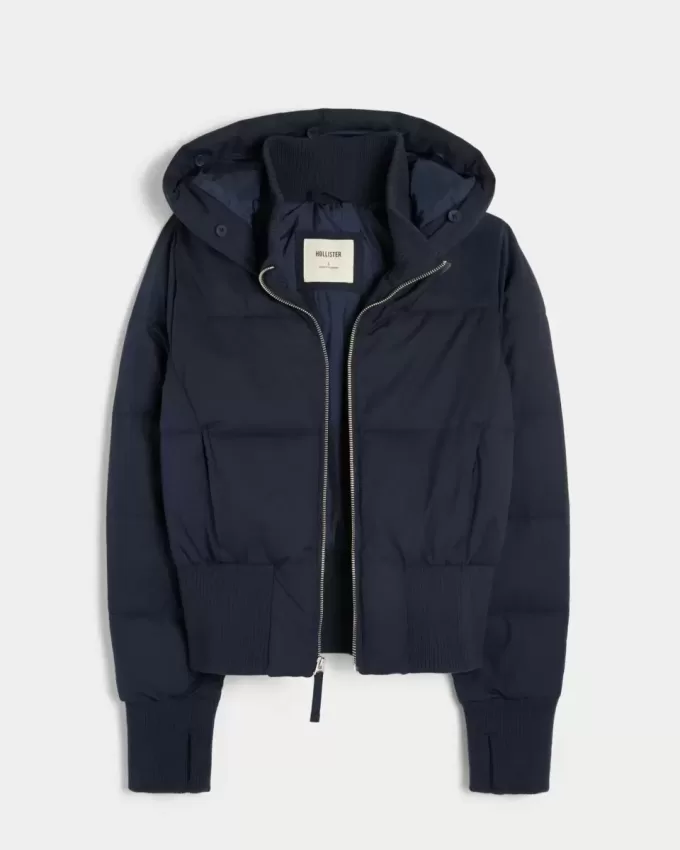 Faux Fur Trim Puffer Bomber Jacket Faux Fur Trim Puffer Bomber Jacket