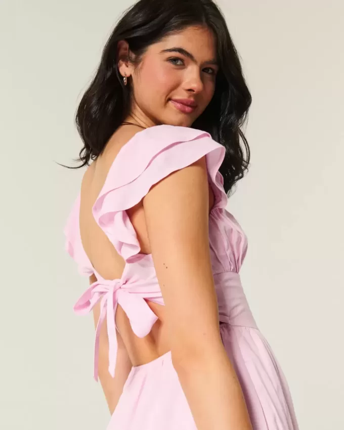 Flutter Sleeve V-Waist Mini Dress Flutter Sleeve V-Waist Mini Dress