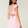 Flutter Sleeve V-Waist Mini Dress Flutter Sleeve V-Waist Mini Dress