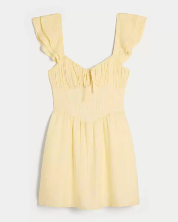 Flutter Sleeve V-Waist Mini Dress Flutter Sleeve V-Waist Mini Dress