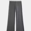 Foldover Waist Knit Flare Pants