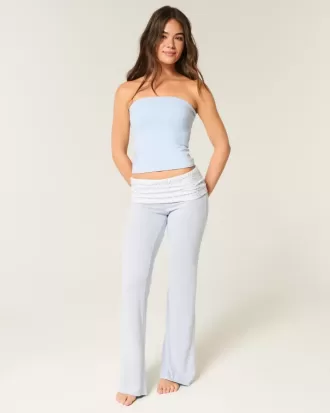 Foldover Waist Knit Flare Pants Foldover Waist Knit Flare Pants