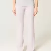 Foldover Waist Knit Flare Pants