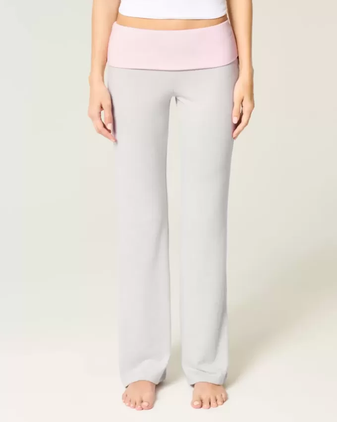 Foldover Waist Knit Flare Pants Foldover Waist Knit Flare Pants