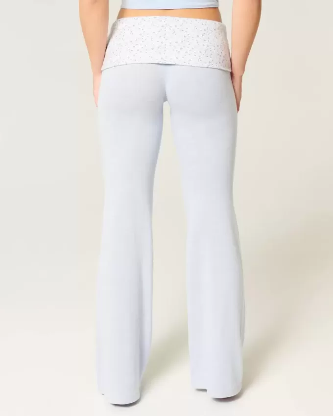 Foldover Waist Knit Flare Pants Foldover Waist Knit Flare Pants