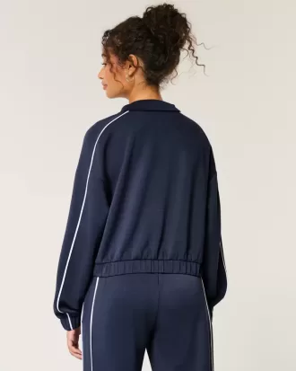 Gilly Hicks Active Cooldown Crop Track Jacket