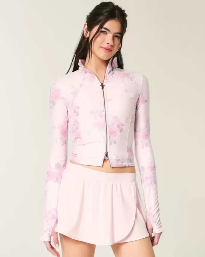 Gilly Hicks Active Recharge Bow Double Zip Jacket Gilly Hicks Active Recharge Bow Double Zip Jacket