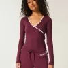 Gilly Hicks Active Tipped Wrap Top Gilly Hicks Active Tipped Wrap Top