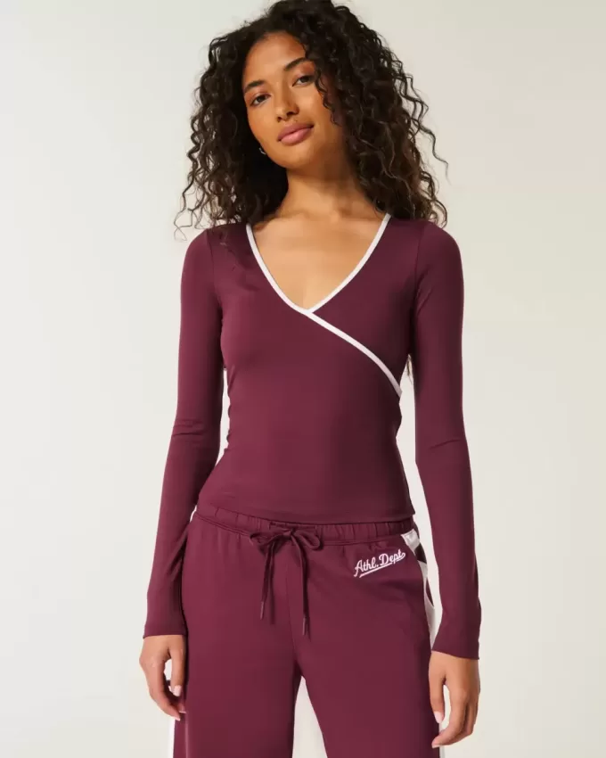 Gilly Hicks Active Tipped Wrap Top Gilly Hicks Active Tipped Wrap Top