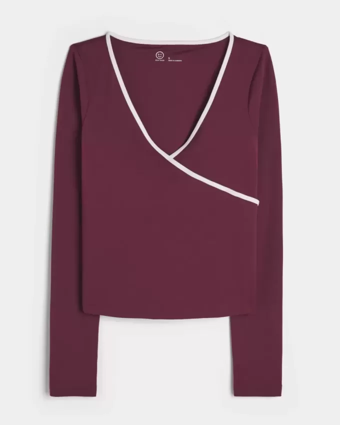 Gilly Hicks Active Tipped Wrap Top Gilly Hicks Active Tipped Wrap Top