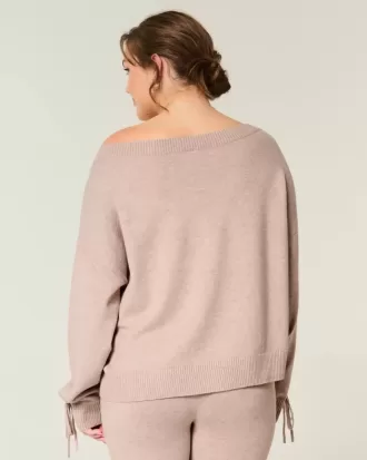 Gilly Hicks Cozy Off-the-Shoulder Bow Sweater