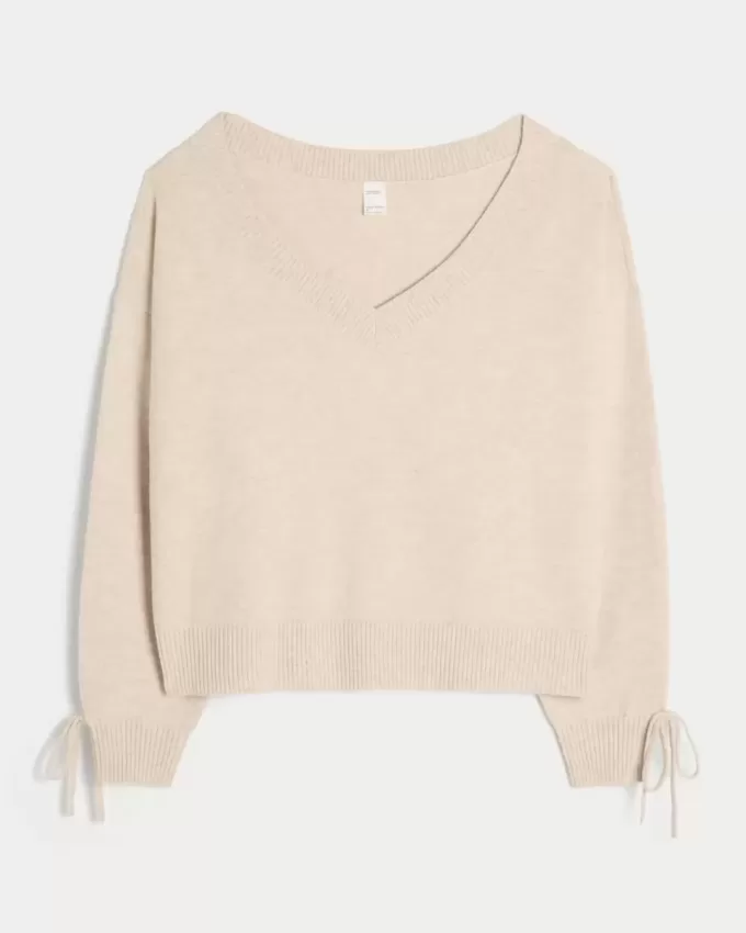 Gilly Hicks Cozy Off-the-Shoulder Bow Sweater