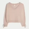 Gilly Hicks Cozy Off-the-Shoulder Bow Sweater