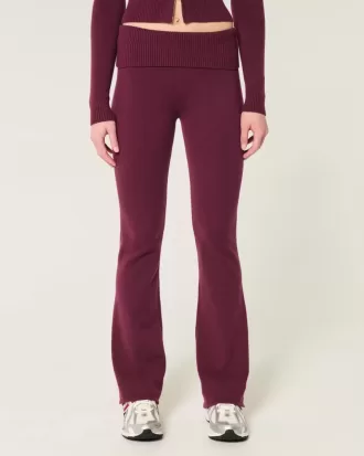 Gilly Hicks Cozy Sweater-Knit Foldover Waist Boot Pants