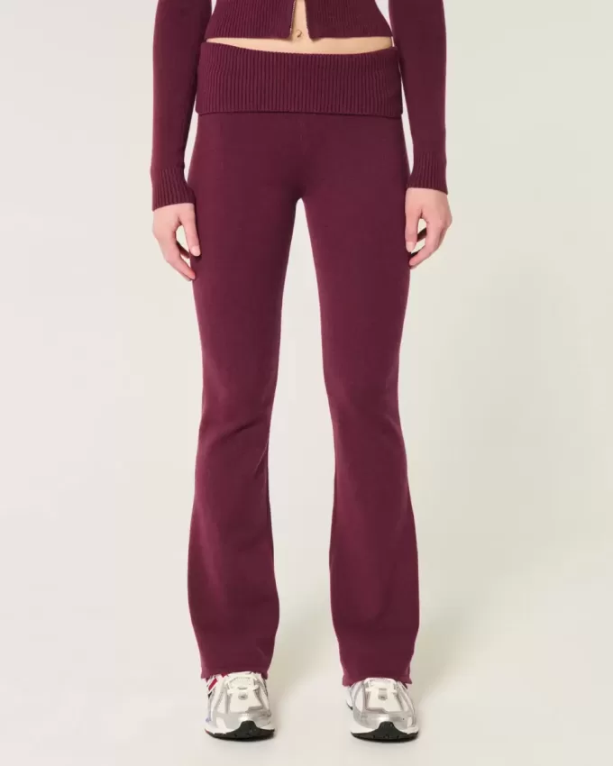 Gilly Hicks Cozy Sweater-Knit Foldover Waist Boot Pants Gilly Hicks Cozy Sweater-Knit Foldover Waist Boot Pants