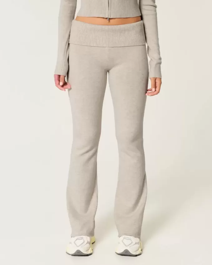 Gilly Hicks Cozy Sweater-Knit Foldover Waist Boot Pants Gilly Hicks Cozy Sweater-Knit Foldover Waist Boot Pants
