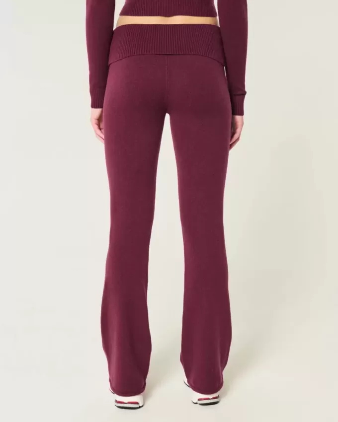 Gilly Hicks Cozy Sweater-Knit Foldover Waist Boot Pants Gilly Hicks Cozy Sweater-Knit Foldover Waist Boot Pants
