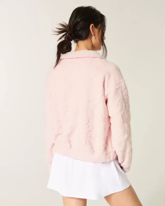 Gilly Hicks Sherpa Zip-Up Top