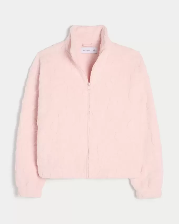 Gilly Hicks Sherpa Zip-Up Top