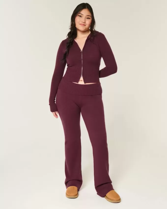 Gilly Hicks Sweater-Knit Foldover Waist Boot Pants Gilly Hicks Sweater-Knit Foldover Waist Boot Pants