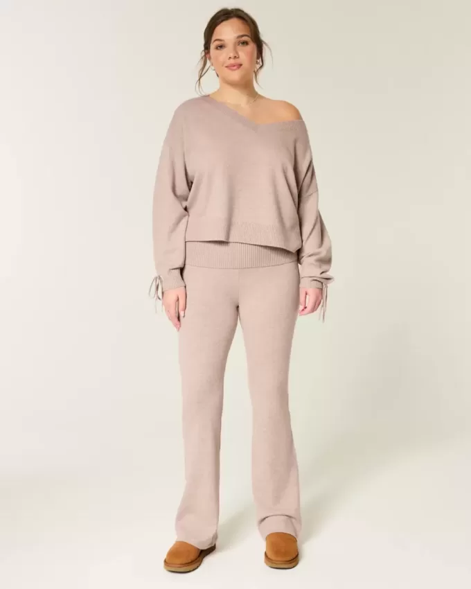 Gilly Hicks Sweater-Knit Foldover Waist Boot Pants Gilly Hicks Sweater-Knit Foldover Waist Boot Pants