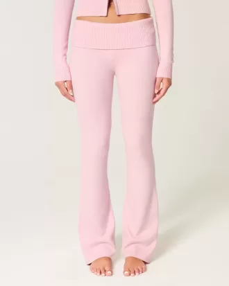 Gilly Hicks Sweater-Knit Foldover Waist Boot Pants