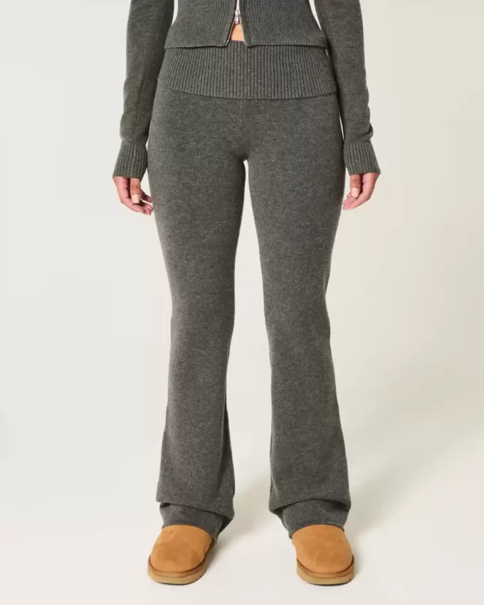 Gilly Hicks Sweater-Knit Foldover Waist Boot Pants Gilly Hicks Sweater-Knit Foldover Waist Boot Pants